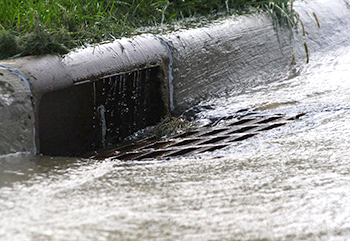 Water Entering a Storm Drain